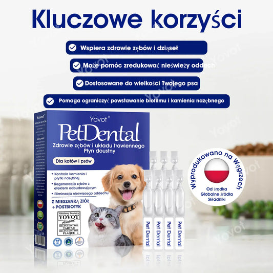 🐶🐱Yovot® Pet Dental & Digestive Health Oral Liquid – odświeża oddech, usuwa kamień nazębny, wspiera regenerację dziąseł i stabilizuje zęby (dla psów i kotów) – Oszczędź 70% dzisiaj!