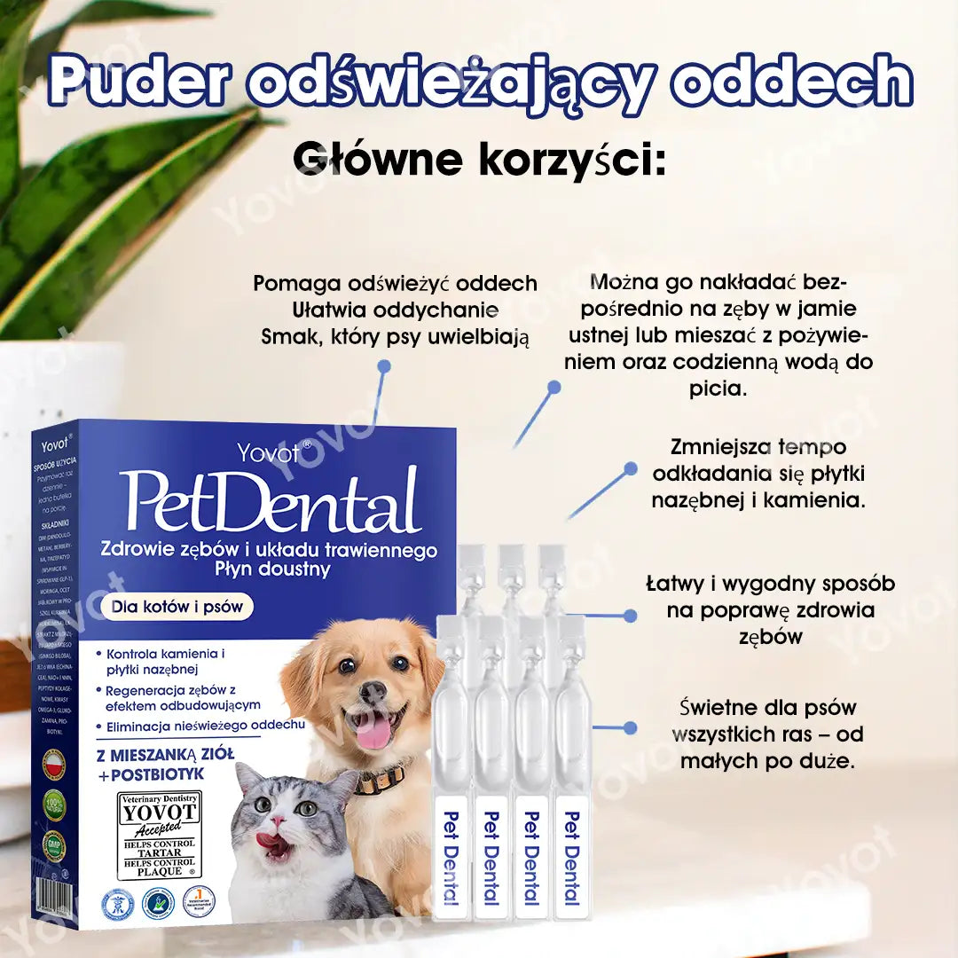 🐶🐱Yovot® Pet Dental & Digestive Health Oral Liquid – odświeża oddech, usuwa kamień nazębny, wspiera regenerację dziąseł i stabilizuje zęby (dla psów i kotów) – Oszczędź 70% dzisiaj!