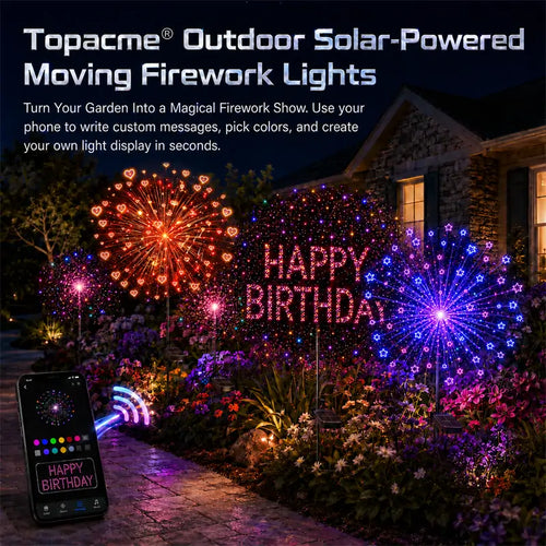 Topacme® Outdoor Solar-Powered Moving Firework Lights🎇