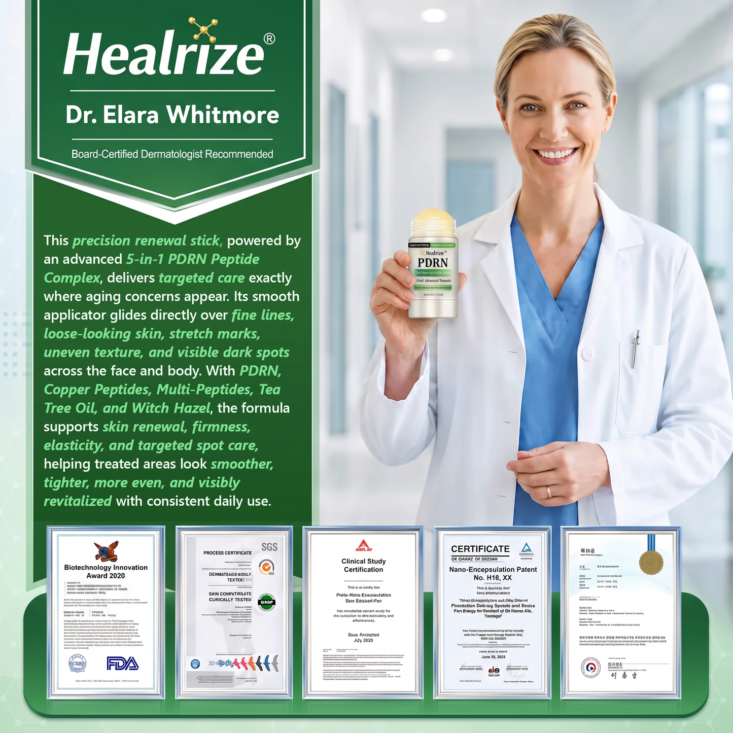 𝑯𝒆𝒂𝒍𝒓𝒊𝒛𝒆® 👨‍⚕️👨‍⚕️𝑷𝑫𝑹𝑵 𝑨𝒏𝒕𝒊-𝑨𝒈𝒊𝒏𝒈 & 𝑻𝒂𝒓𝒈𝒆𝒕𝒆𝒅 𝑺𝒑𝒐𝒕 𝑹𝒆𝒏𝒆𝒘𝒂𝒍 𝑺𝒕𝒊𝒄𝒌（𝑯𝒆𝒍𝒑𝒔 𝑺𝒎𝒐𝒐𝒕𝒉 𝑾𝒓𝒊𝒏𝒌𝒍𝒆𝒔, 𝑺𝒖𝒑𝒑𝒐𝒓𝒕 𝑭𝒊𝒓𝒎𝒆𝒓-𝑳𝒐𝒐𝒌𝒊𝒏𝒈 𝑺𝒌𝒊𝒏, 𝒂𝒏𝒅 𝑰𝒎𝒑𝒓𝒐𝒗𝒆 𝑻𝒉𝒆 𝑨𝒑𝒑𝒆𝒂𝒓𝒂𝒏𝒄𝒆 𝑶𝒇 𝑽𝒊𝒔𝒊𝒃𝒍𝒆 𝑺𝒑𝒐𝒕𝒔）