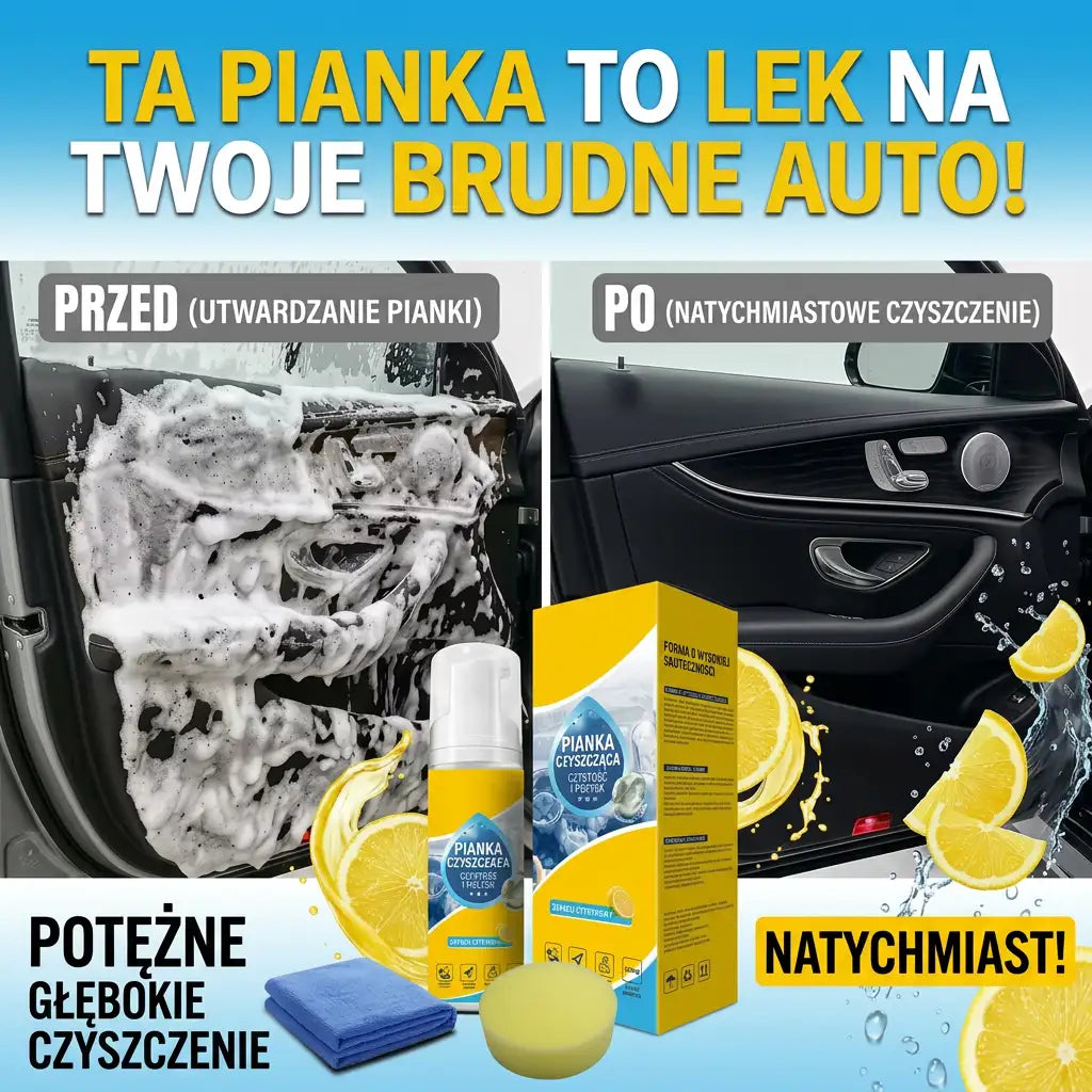 ⏳ OSTATNI DZIEŃ -80% 💥 Wieloenzymatyczna pianka czyszcząca 4w1 — Usuwanie plam bez szorowania do auta i domu ✨