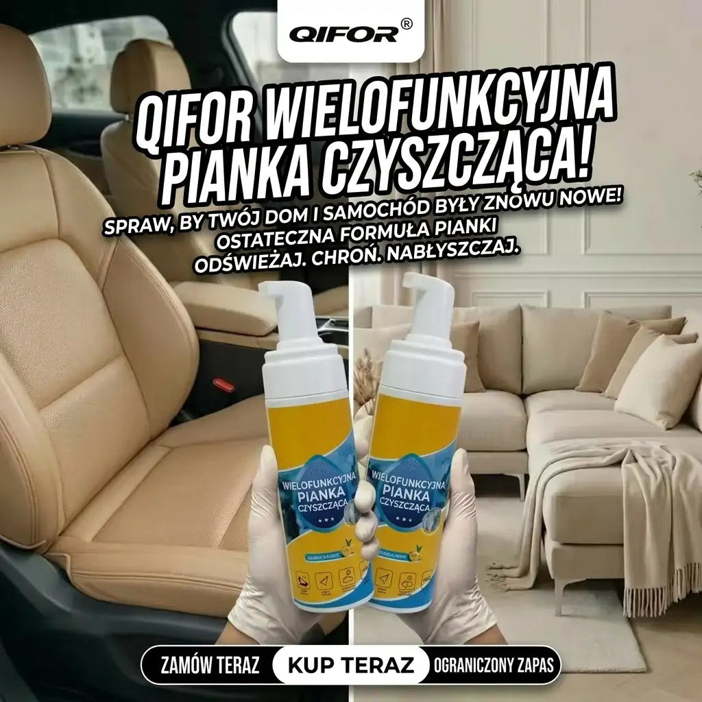 ⏳ OSTATNI DZIEŃ -80% 💥 Wieloenzymatyczna pianka czyszcząca 4w1 — Usuwanie plam bez szorowania do auta i domu ✨
