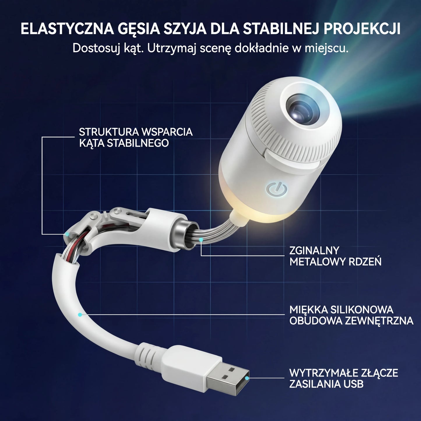 Projektor Gwiazd Holograficzny 5D Comauo® — Inteligentne, dynamiczne światło do pokoju dziecięcego i sypialni 🧸